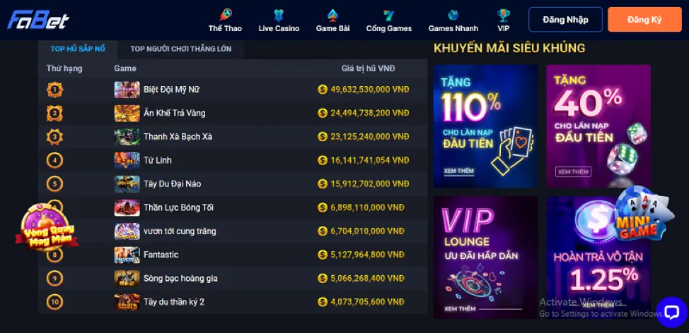 Kho game casino đa dạng tại Bubet
